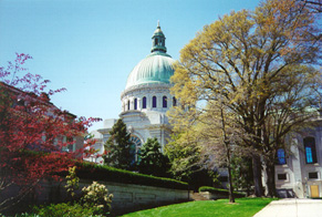 [color photograph of U.S. Naval Academy Chapel, Annapolis]