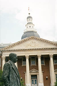 [color photograph of Thurgood Marshall statue]