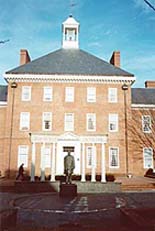 [color photograph of Legislative Services Building (view from Lawyers Mall), Annapolis, Maryland]