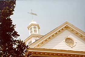 [color photograph of Goldstein Treasury Building cupola (view from courtyard)]