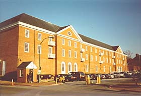 [color photograph of obverse of Central Services Building, 29 St. John's St., Annapolis, Maryland]