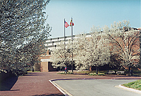 [Color photograph of Hall of Records]